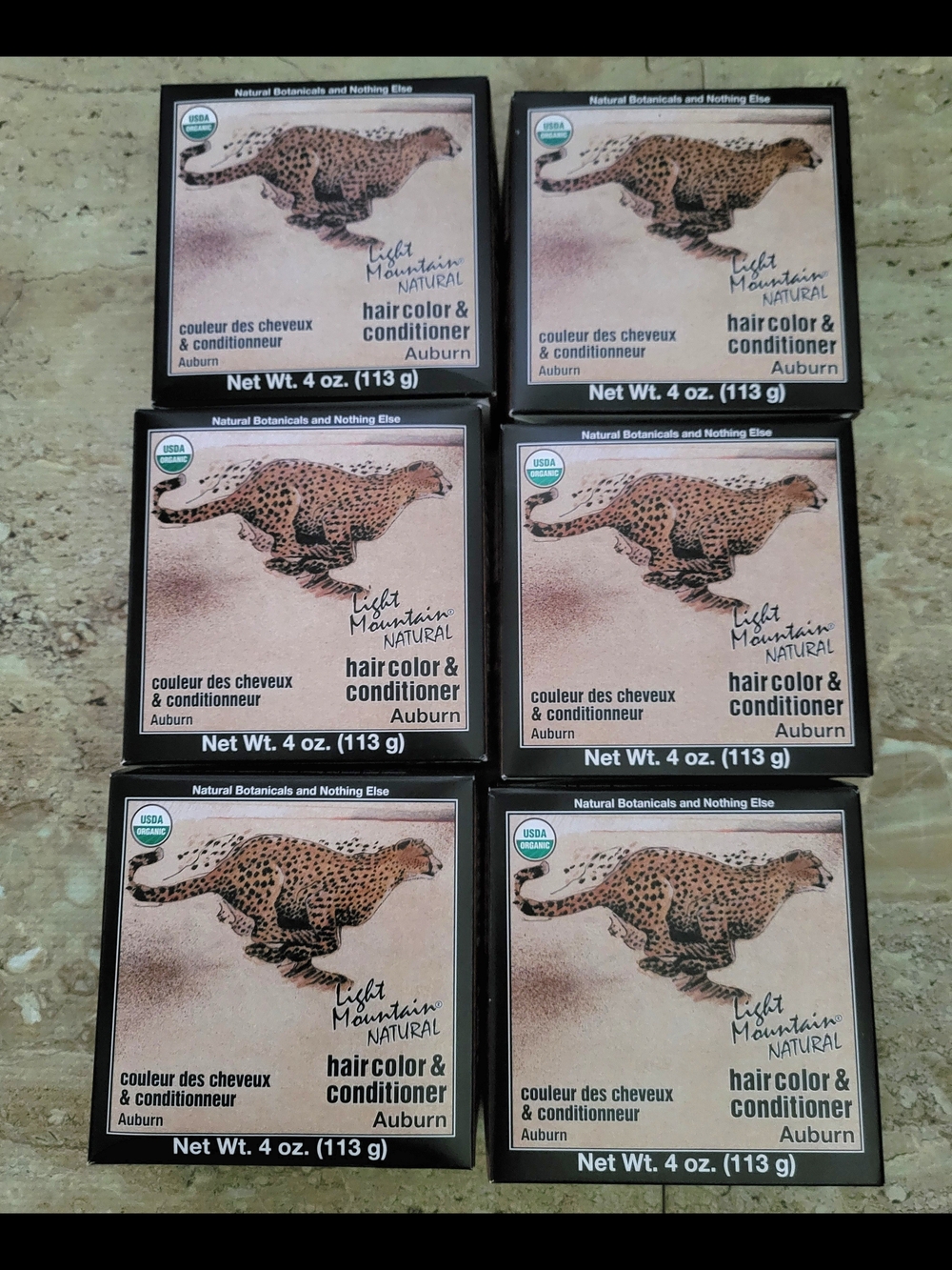 Light Mountain Natural Hair Color & Conditioner - Auburn (6 Boxes)